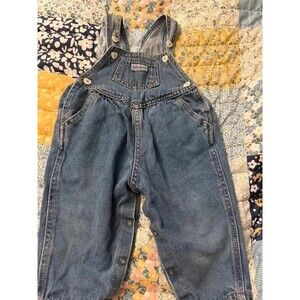 Vintage 90s Baby Guess Jeans 12M Denim Overalls Snap Crotch Triangle Logo. 33